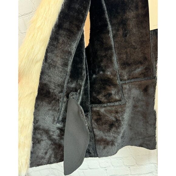 VICI EXCLUSIVE x FATE ivory faux fur black faux leather boho vest M NWT - Picture 7 of 11